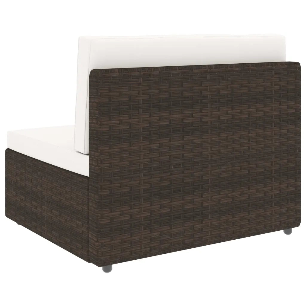 Divano Modulare a 2 Posti in Polyrattan Marrone cod mxl 65147