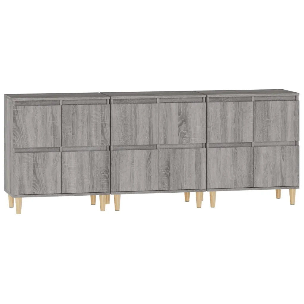 Credenze 3pz | Madia | Buffet da pranzo | Armadio da pranzo Grigio Sonoma 60x35x70 cm in Legno Multistrato