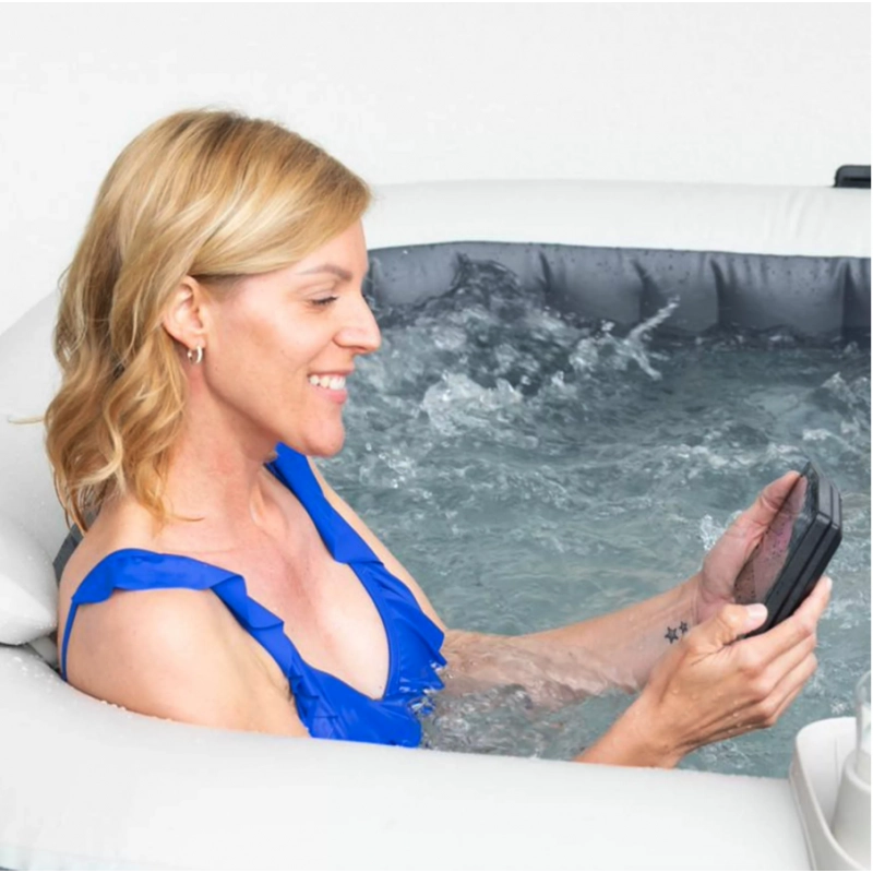 Spa gonfiabile idromassaggio quadrata 4 posti con WiFi e luce LED, 211x211x71 cm riscaldamento 40°C per esterno - Intex
