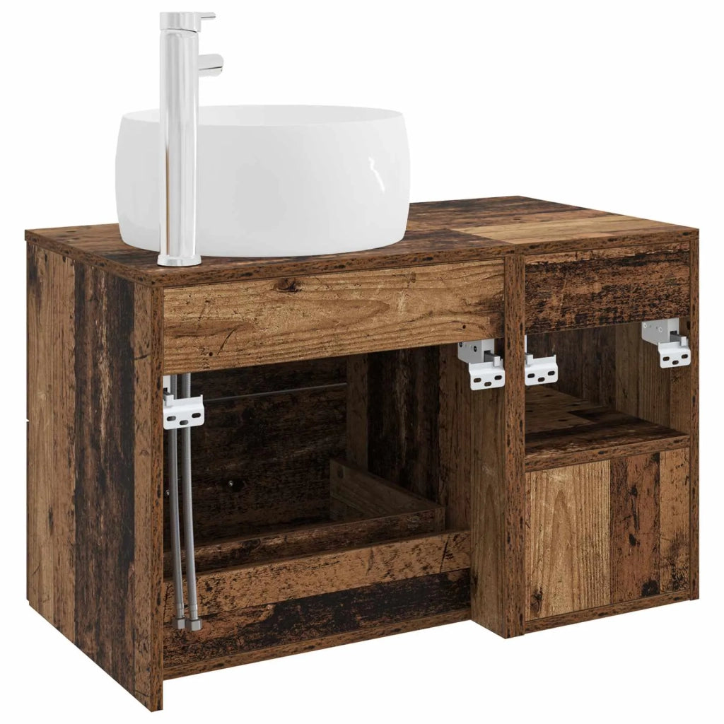 Set di mobili per il bagno 2 pz Legno antico 3403926