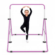 Barra ginnastica pieghevole per bambini con base antiscivolo e altezza regolabile, Barra orizzontale kip adatta per bambini da 3 a 12 anni Viola