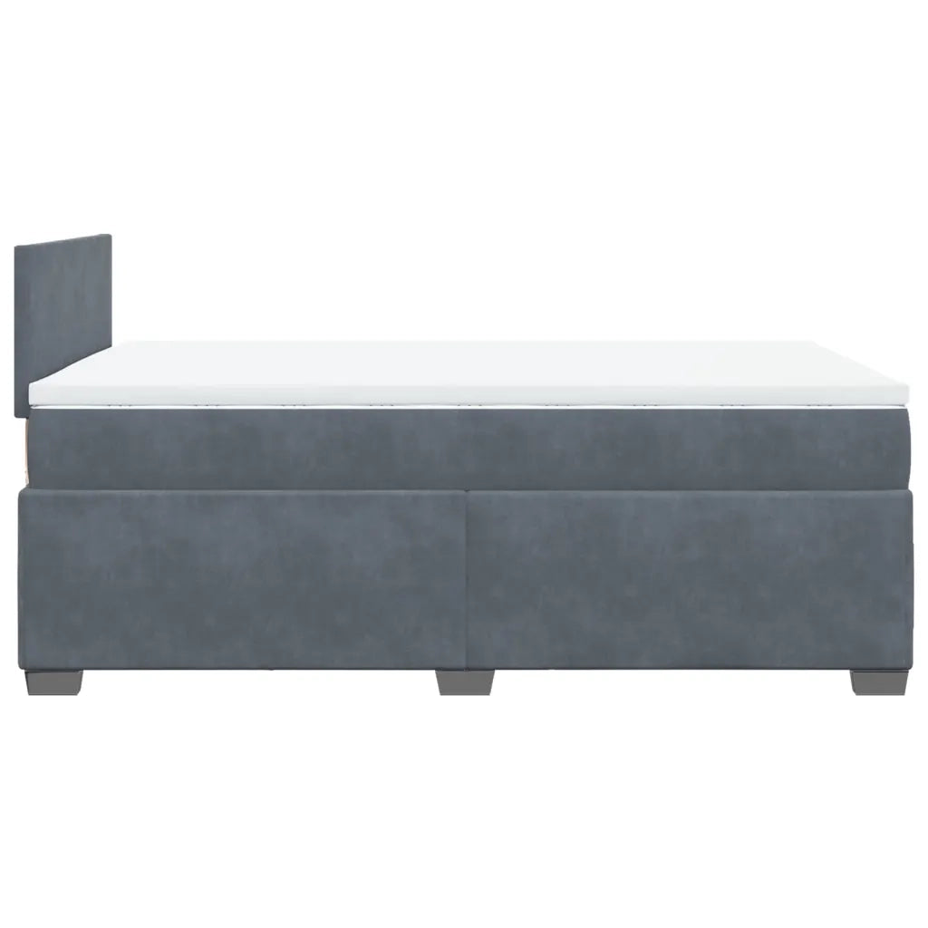 Giroletto a Molle con Materasso Grigio Scuro 120x190 cm Velluto 3286253