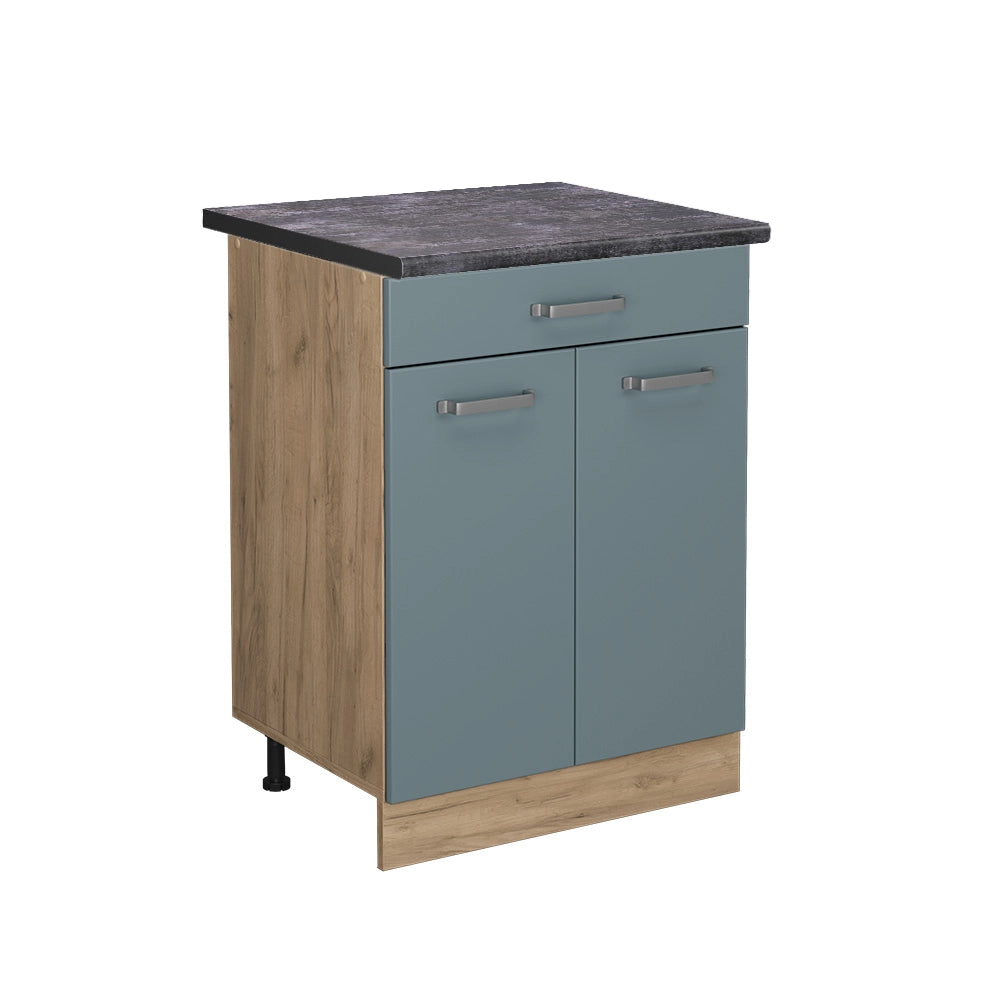Vicco Mobiletto base per cucina Grigio-blu 60 cm con cassetto, PL Antracite