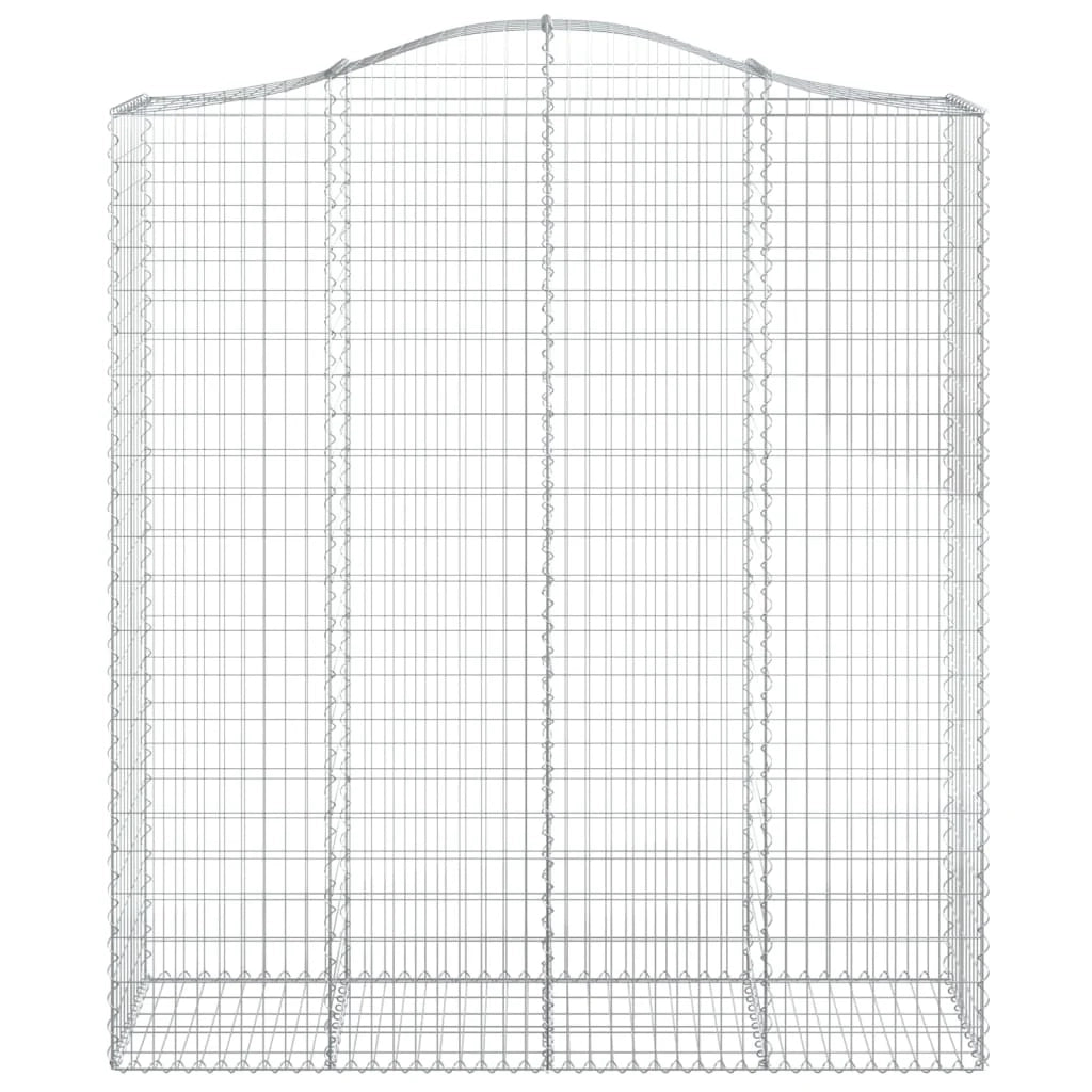Set di 2 gabbioni ad arco per recinzione gabbia o muro di contenimento 200 x 50 x 220/240 cm ferro zincato argento 02_0041356