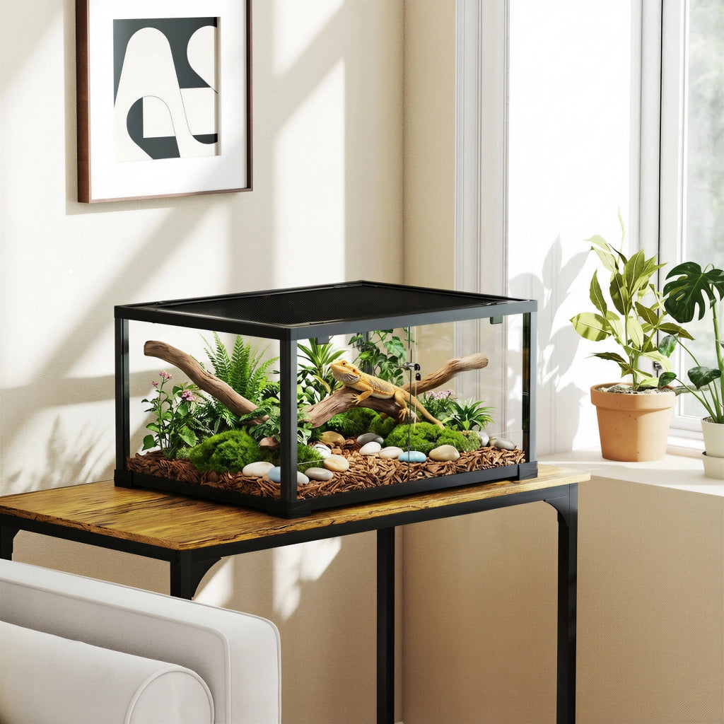 Terrario per Rettili ¨C zephmum ¨C Nero 60x45x32 cm