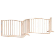 Cancello per Cani con Porta Pieghevole 4 Pannelli 320 cm Pioppo CFW9508424