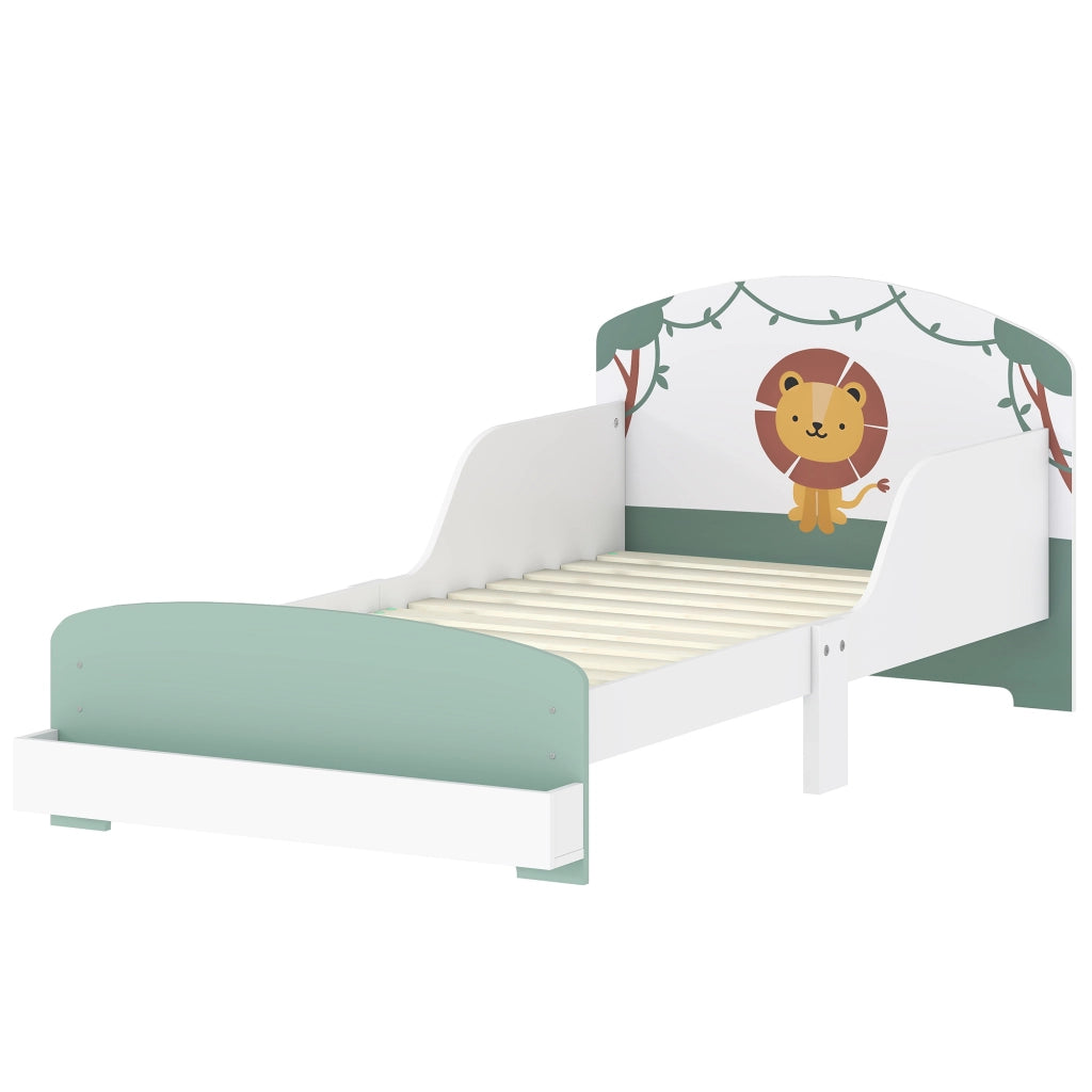 Letto Contenitore per Bambini in Legno con Sponde Laterali ¨C Zephmum ¨C Verde 150x77x60 cm