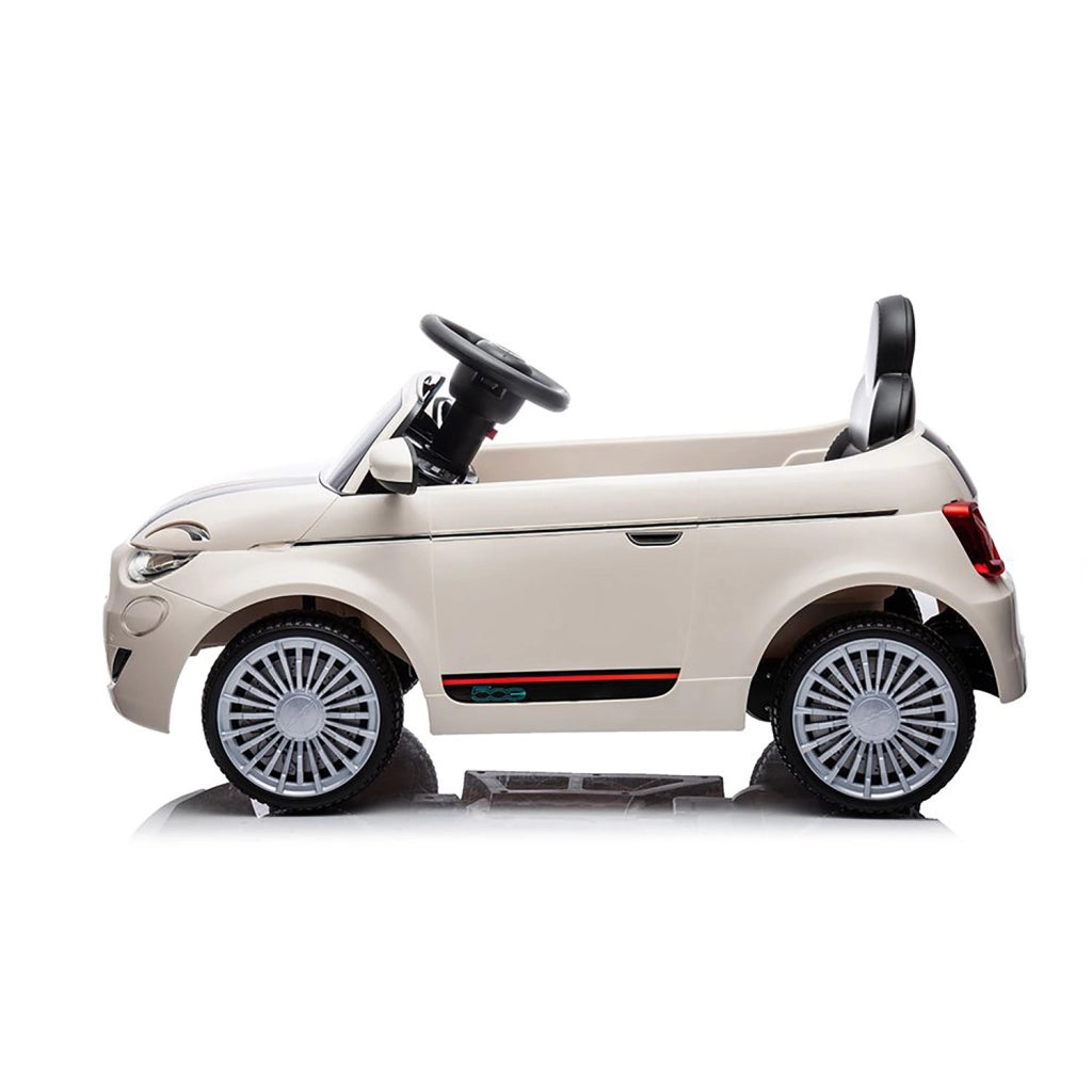 Macchina Elettrica per Bambini Fiat 500 12V 30W con Telecomando Luci e Suoni Bianco