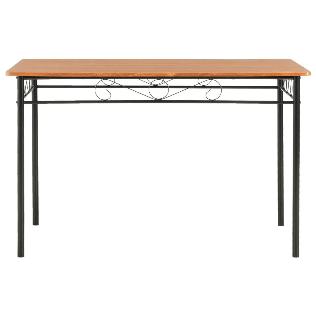 Set da Pranzo 7 pz in MDF e Acciaio Marrone 281401