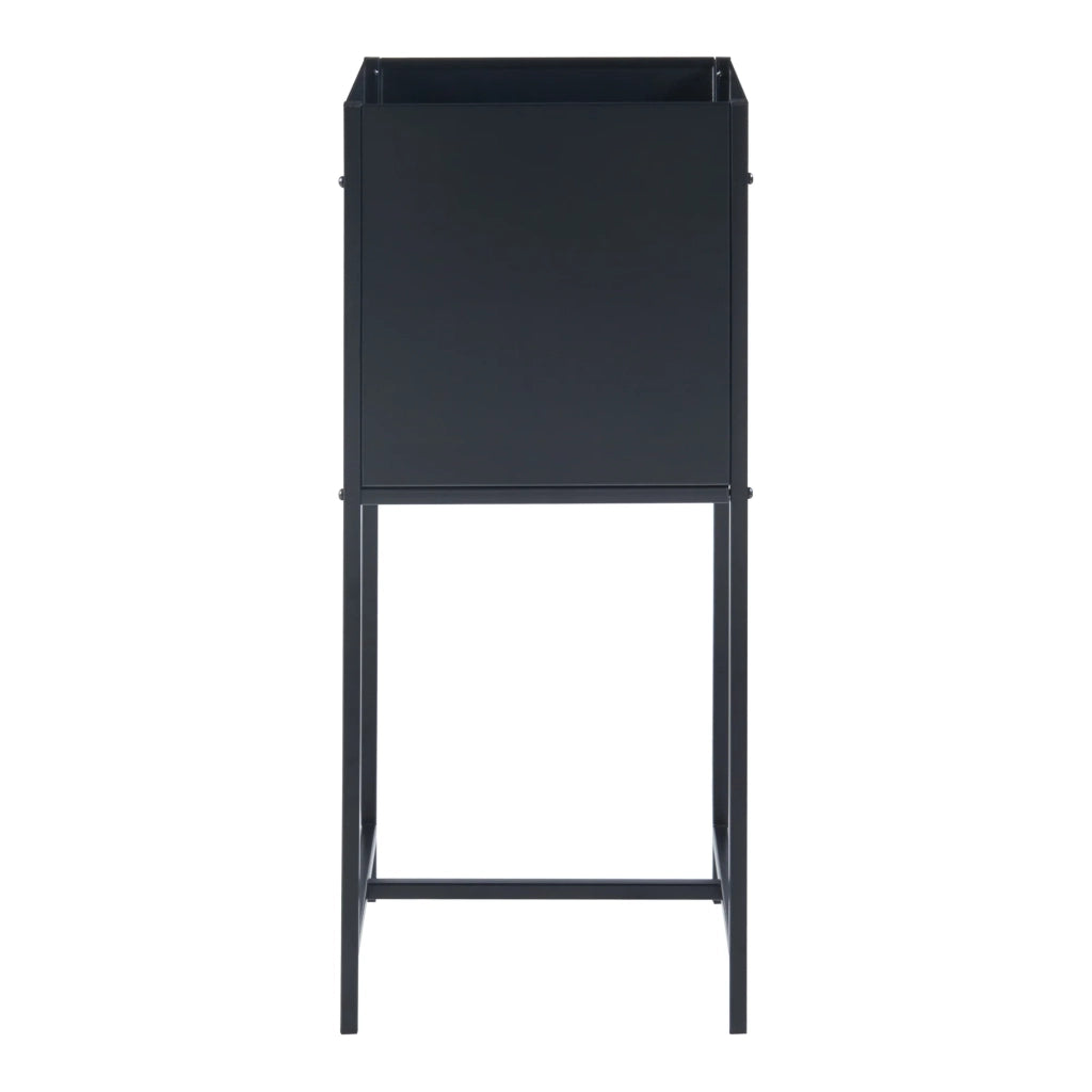 Supporto per piante con fioriera integrata metallo 70 x 30 x 30 cm nero 03_0010712