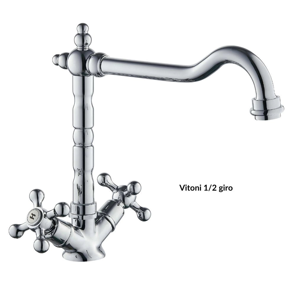 Rubinetto monoforo ottone cucina england two cromato erogazione orientabile *** confezione 1