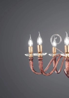 APPLIQUE DEBUSSY 2 LUCI BORGOGNA E  ORO ATTACCO E14 L.38CM