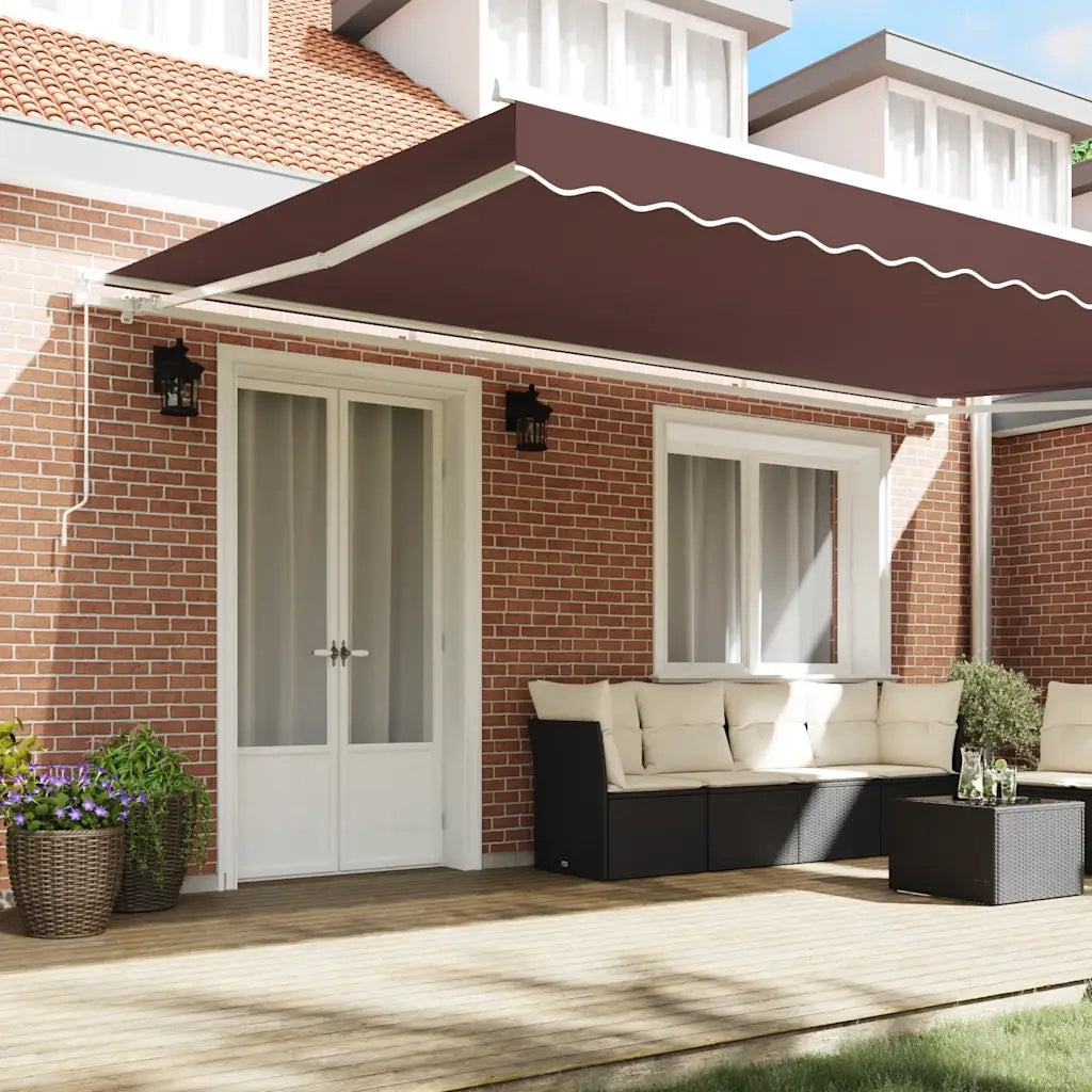 vidaXL Tenda Sole Retrattile Manuale 500x300 cm Marrone