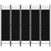 Paravento a 5 Pannelli Nero 200x180 cm 320710