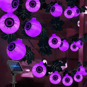 Decorazione di Halloween Premium: 65 metri, 30 palline LED oculari, alimentato da energia solare, impermeabile, decorazione per giardino.