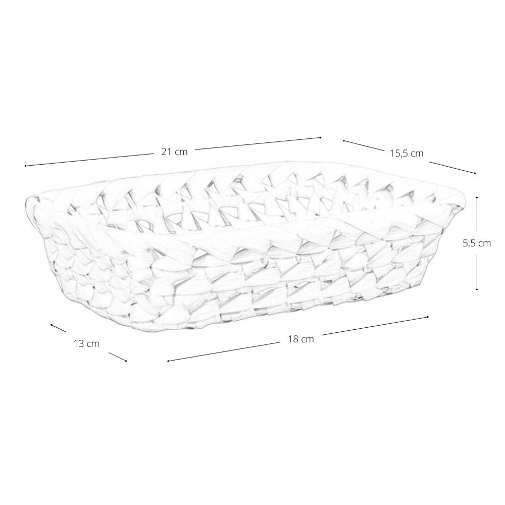 Ceste cestini espositori x10 in foglie di palma intrecciate 25x 18,5 x h 7,5 cm