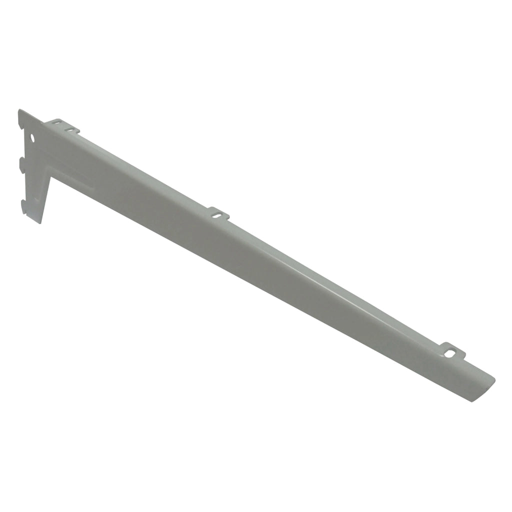 Reggimensole a 3 ganci angolate con clip - 48 cm. - alluminio bianco