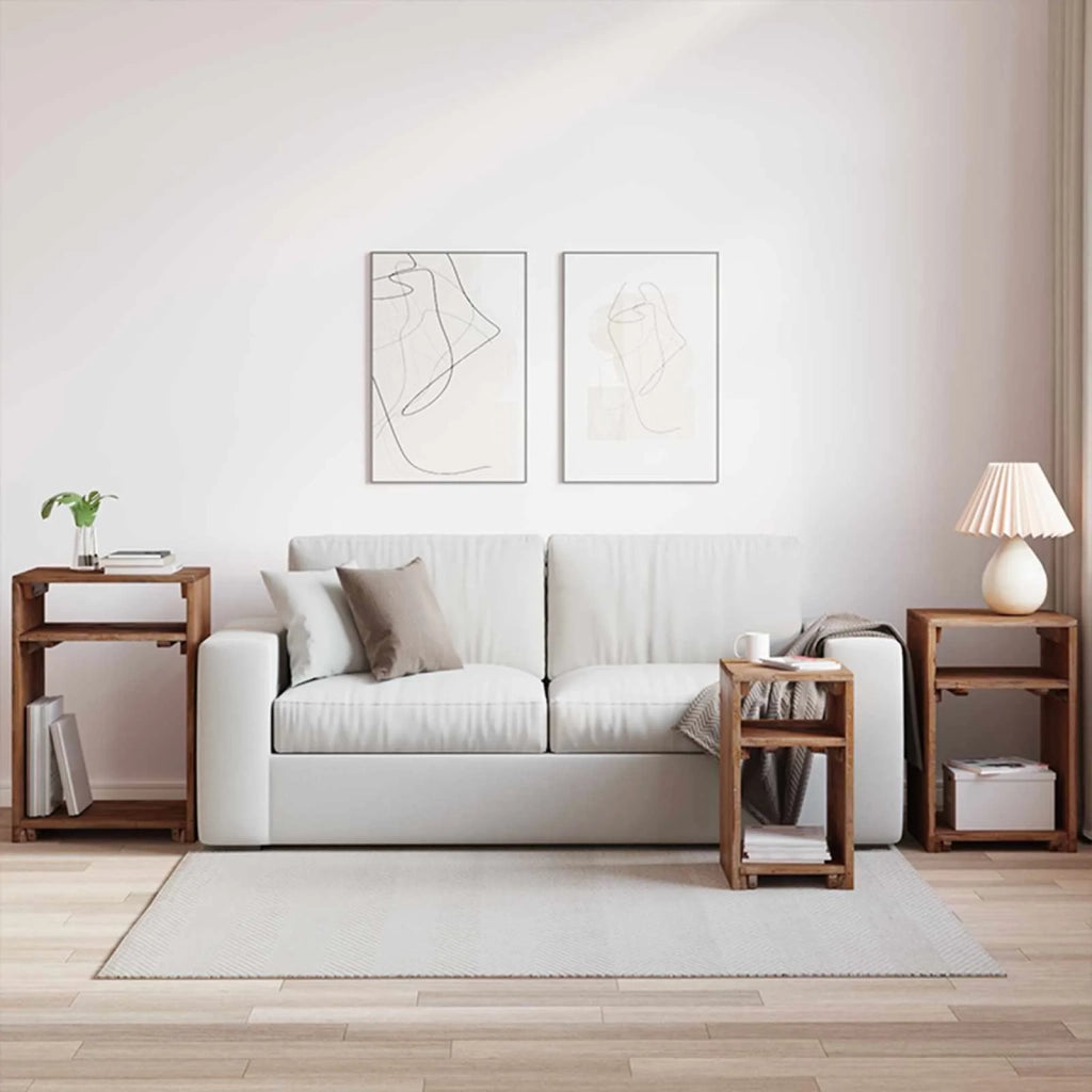 Tavolo Accent 3 pz Marrone Legno di Mogano Massello CFW2610987