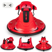 Autoscontro elettrico a batteria con doppio joystick telecomando luci a LED, Autoscontro per bambini Rosso-Macchinine giocattoli