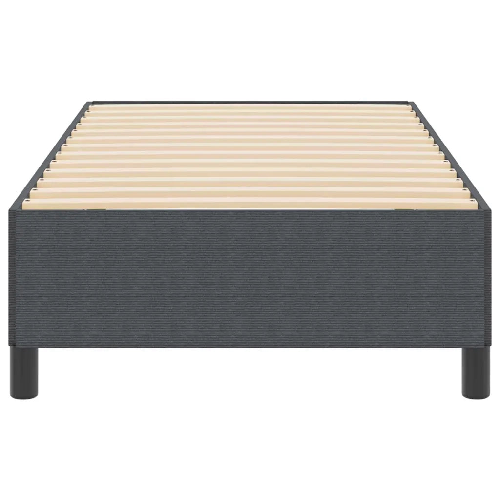 Letto a molle Grigio Scuro 90 x 190 cm Tessuto in Cords 42006943