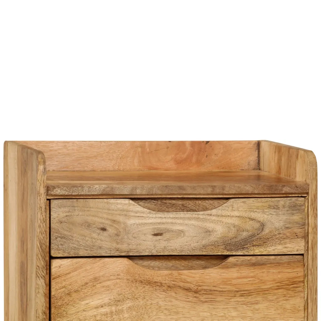 Comodino-Tavolino da notte in Legno Massello di Mango 40x30x59,5 cm