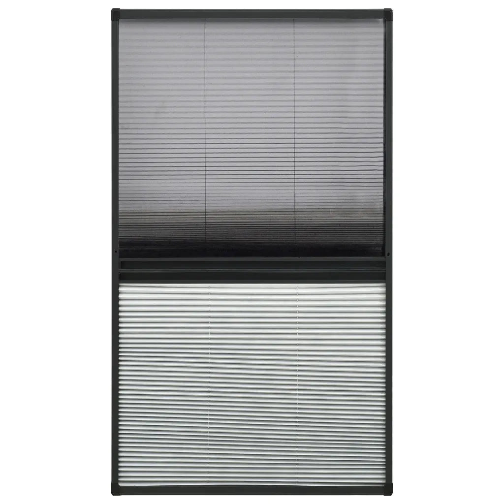 Zanzariera Plissettata Finestra Alluminio 80x160 cm con Tendina 148685