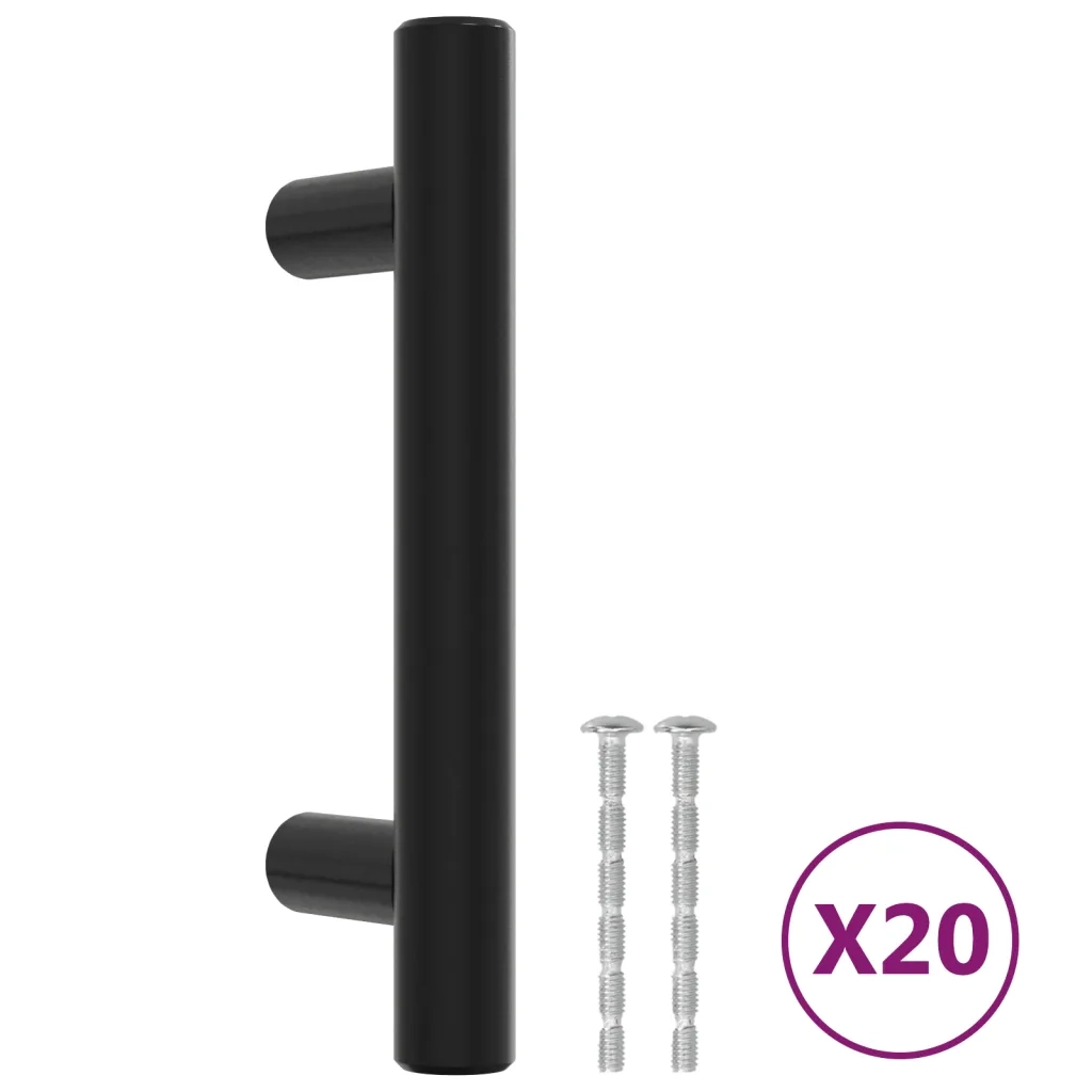 Maniglie per Mobili 20pz Nere 64 mm in Acciaio Inoxcod mxl 132978