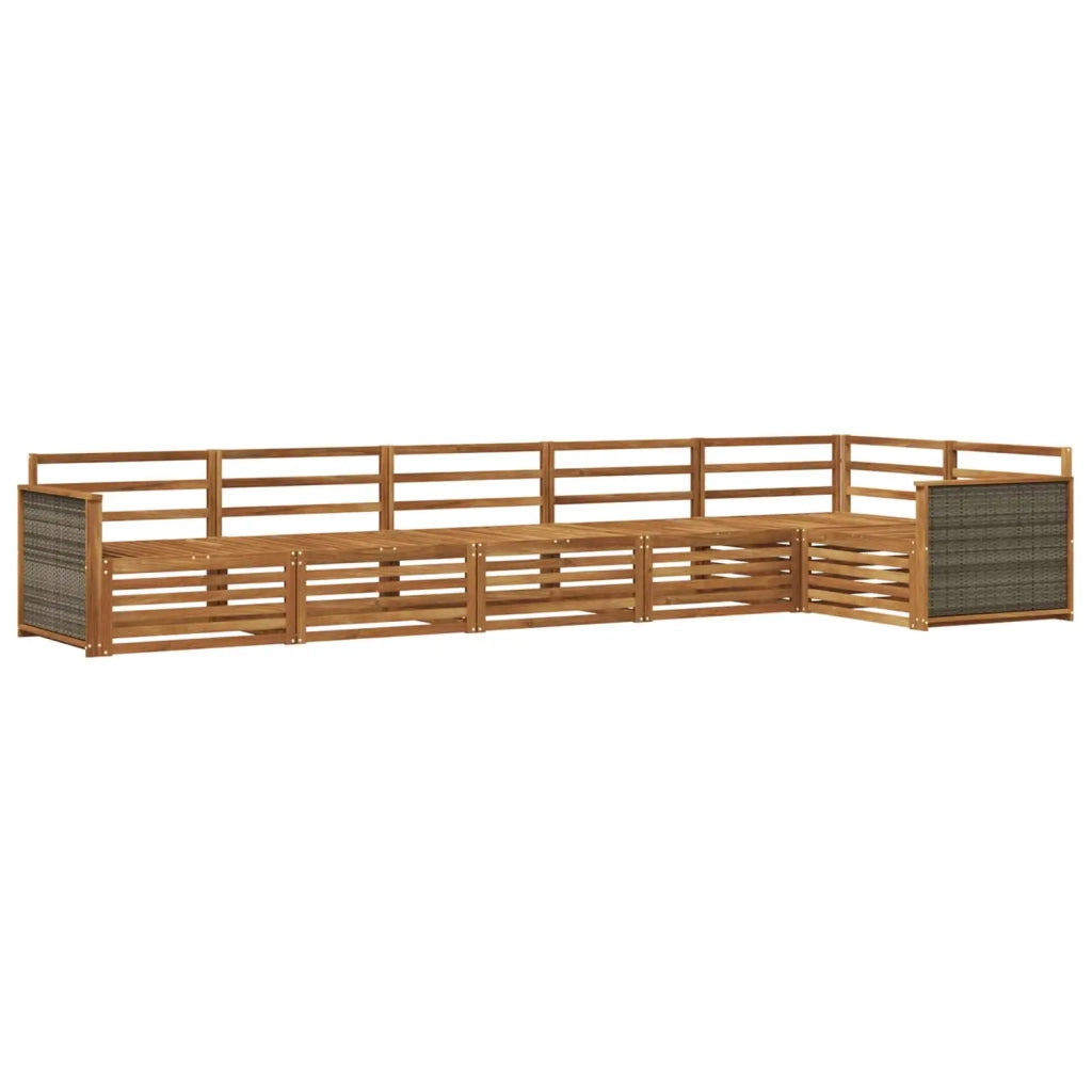 Set di divani da esterno 6 pz Naturale Legno di Acacia Massello 3383407