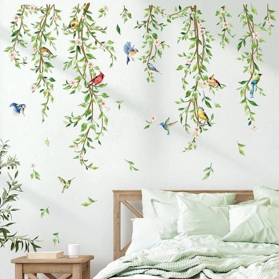 Decorazione per Parete con Viti di Vino Sospese - Decorazione per la Stanza della Ragazza - Verde