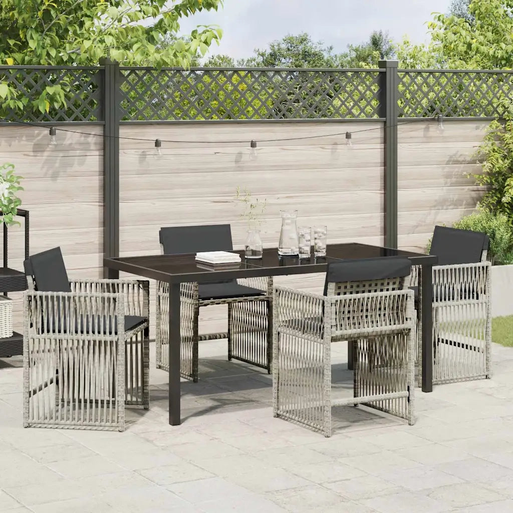Set da Pranzo per Giardino 5 pcs Grigio chiaro