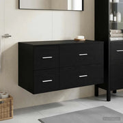 Set di mobili per il bagno 2 pz Rovere Nero 3404017
