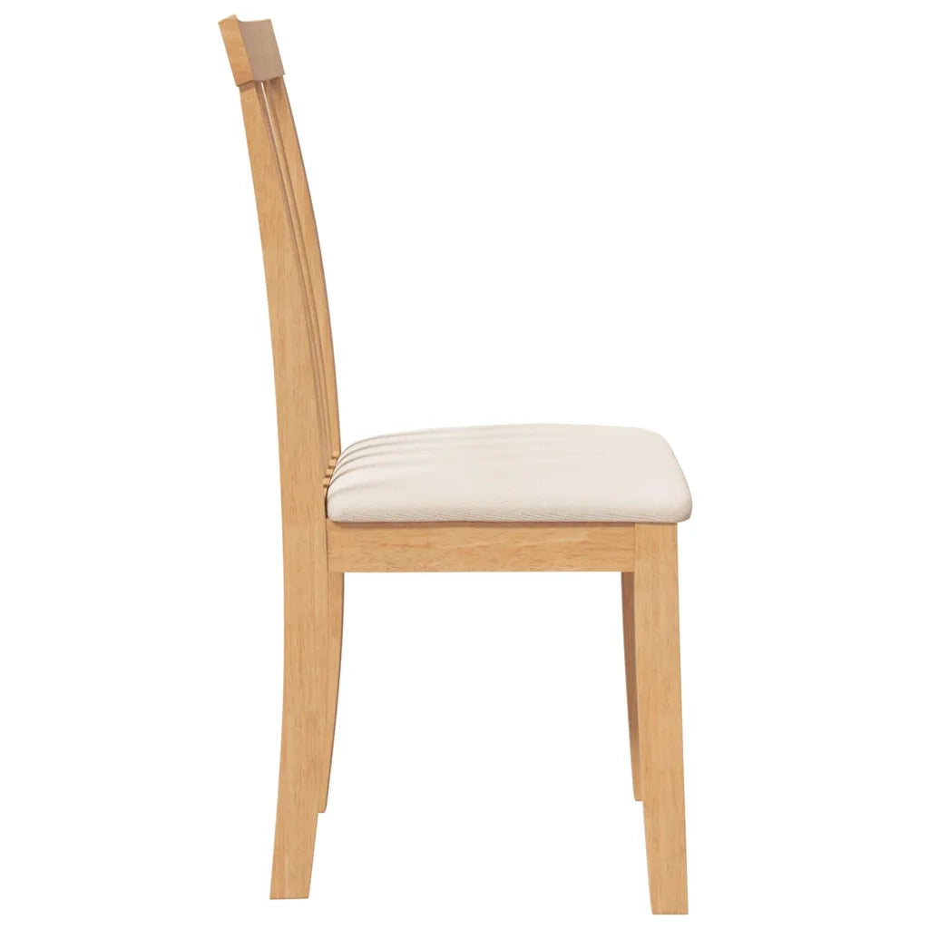 Sedie da Pranzo con Cuscini 2 pz Naturale Legno Massello Hevea 4102389