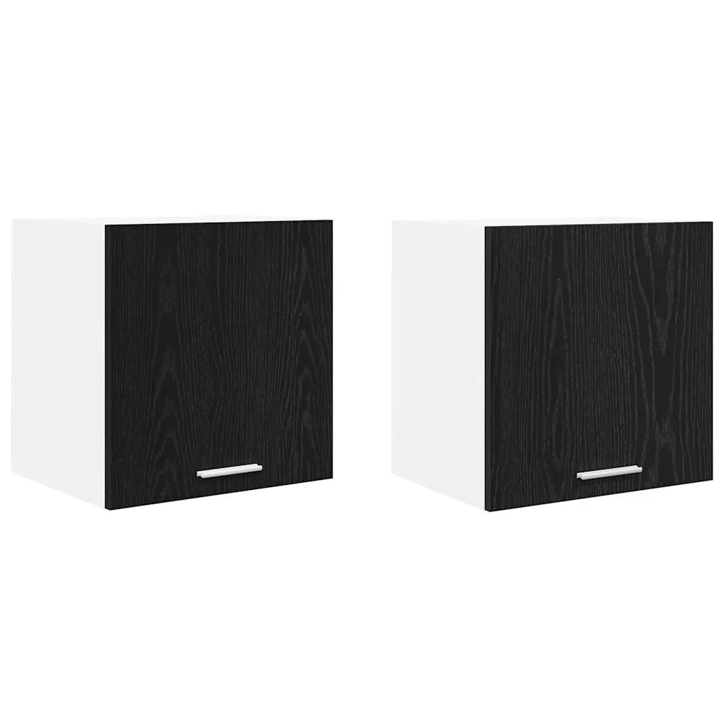 Armadio pensile 2 pcs Rovere Nero e Bianco 40 x 31 x 40 cm