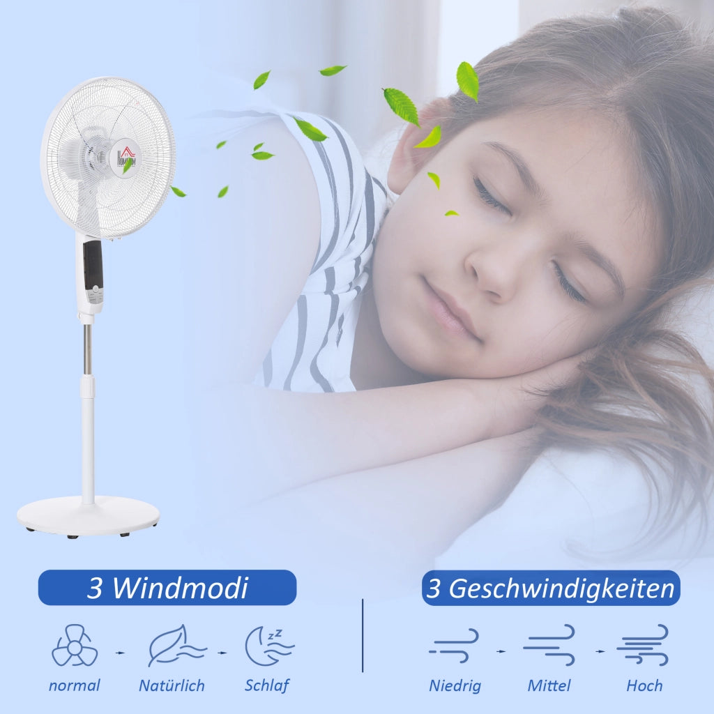 Ventilatore da terra ¨C zephmum ¨C 45x42x118-138 cm, bianco