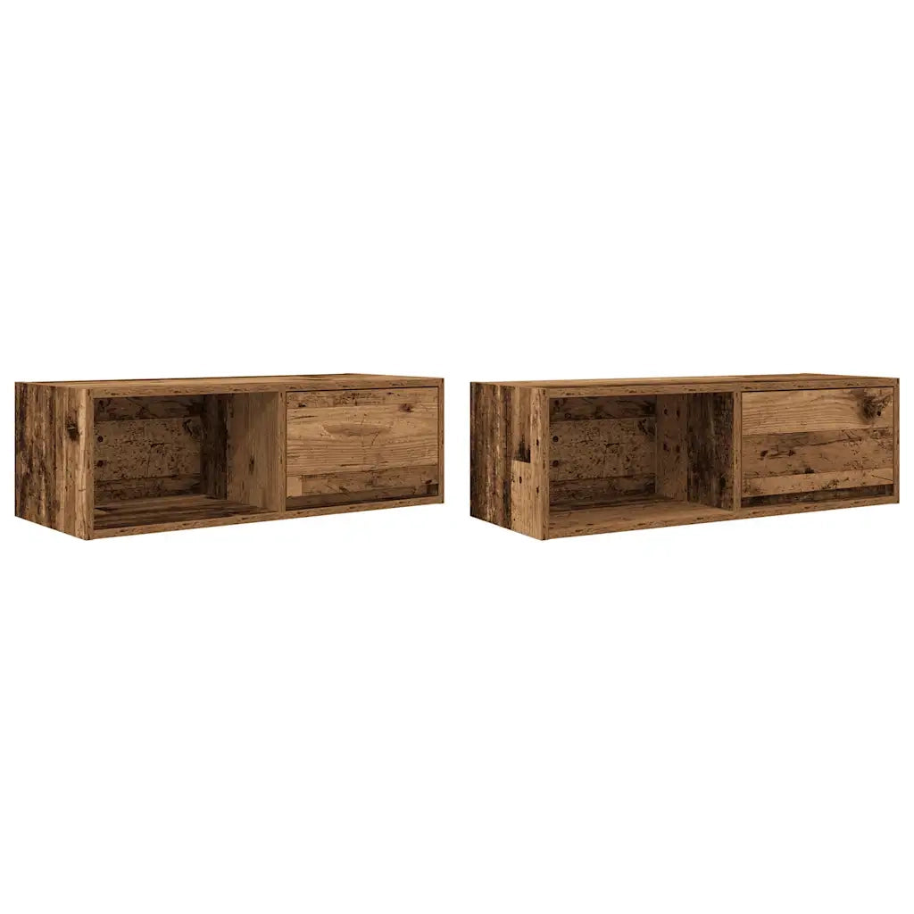 Mobili Porta TV 2 pz Legno Antico 80x31x25,5 cm in Truciolato
