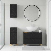 Set di armadietti da bagno in 3 pezzi DELFT Nero 3417784