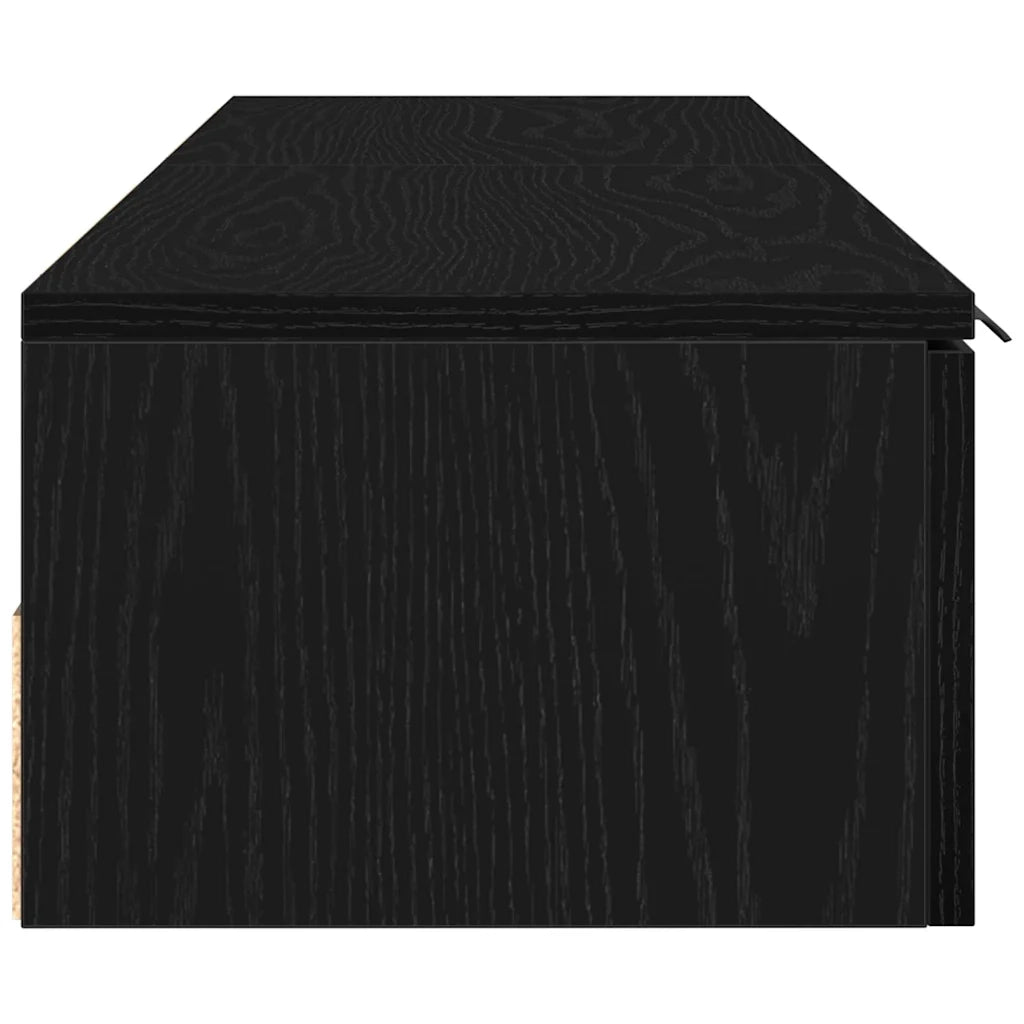 Mobile a muro con cassetto 2 pcs Rovere Nero 68 x 30 x 20 cm 3333074