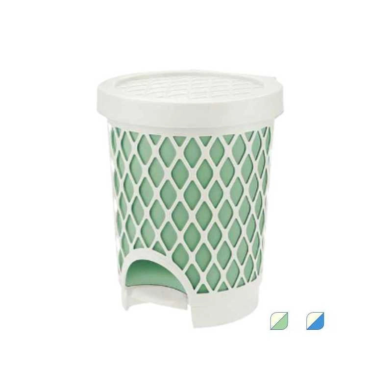 Pattumiera Pedale Trellis l 16 Azzurro Tontarelli