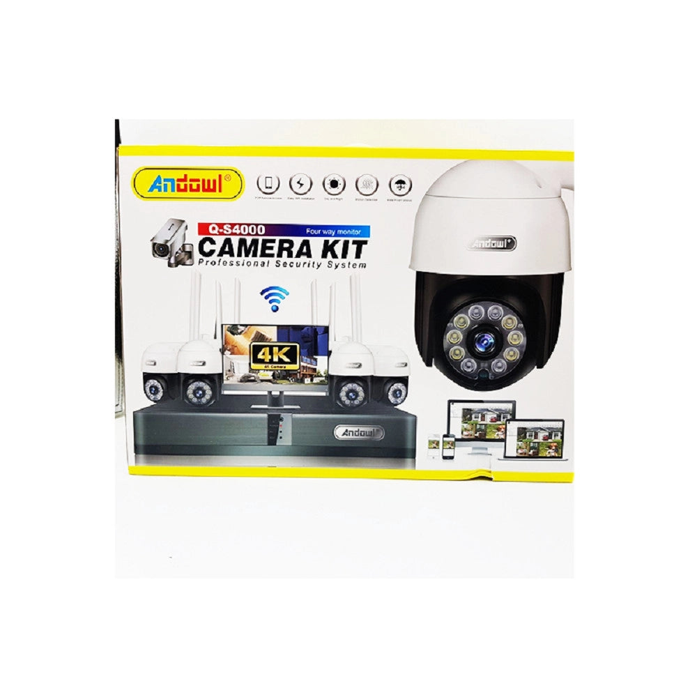 Trade Shop - Set 4 Fotocamere Telecamera Impermeabili Con Registratore Professionale Q-s4000 -