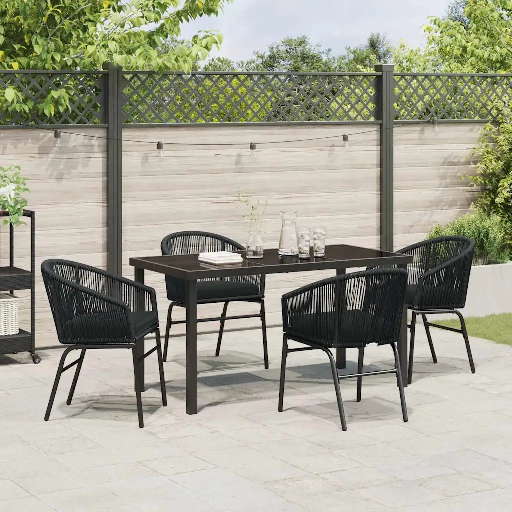 Set da Pranzo per Giardino 5 pcs Nero 3379347