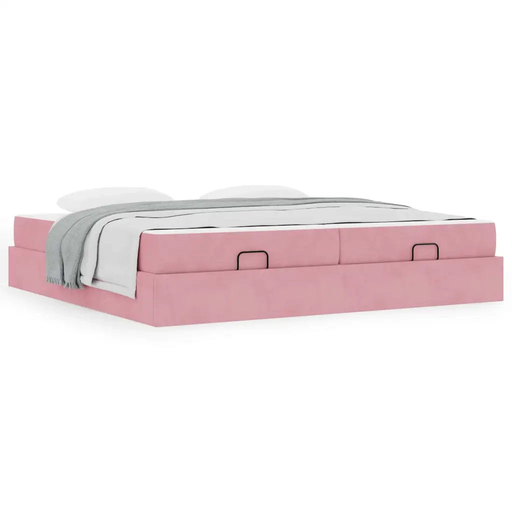 vidaXL Struttura del letto Rosa 200 x 200 cm Velluto