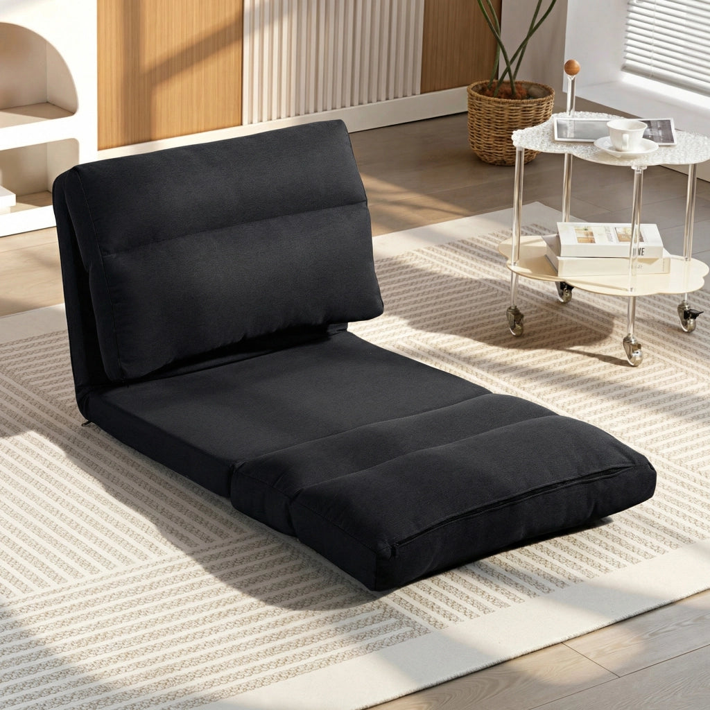 Letto poltrona reclinabile convertibile ¨C zephmum ¨C tessuto nero 70x72x56 cm