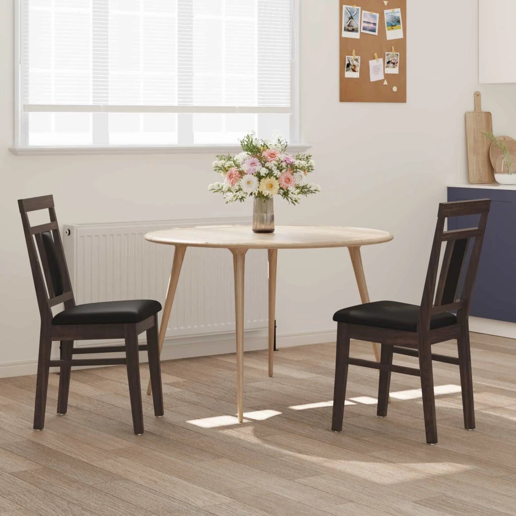 Sedia da pranzo 2 pcs Marrone chiaro e nero 42020502