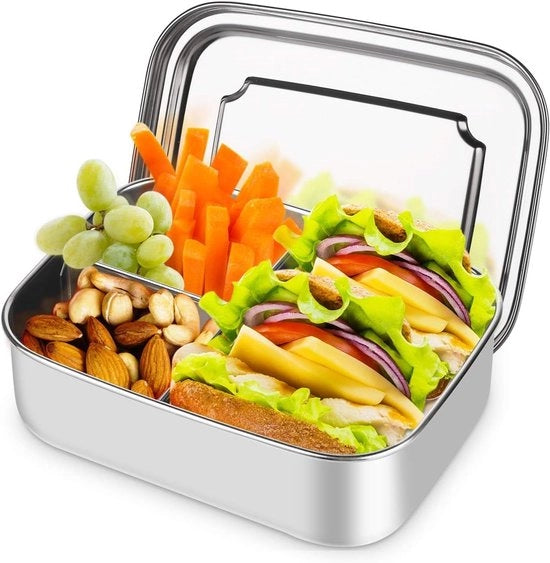 Lunchbox in acciaio inossidabile con contenitori - 1400 ml box bento snackbox per bambini e adulti