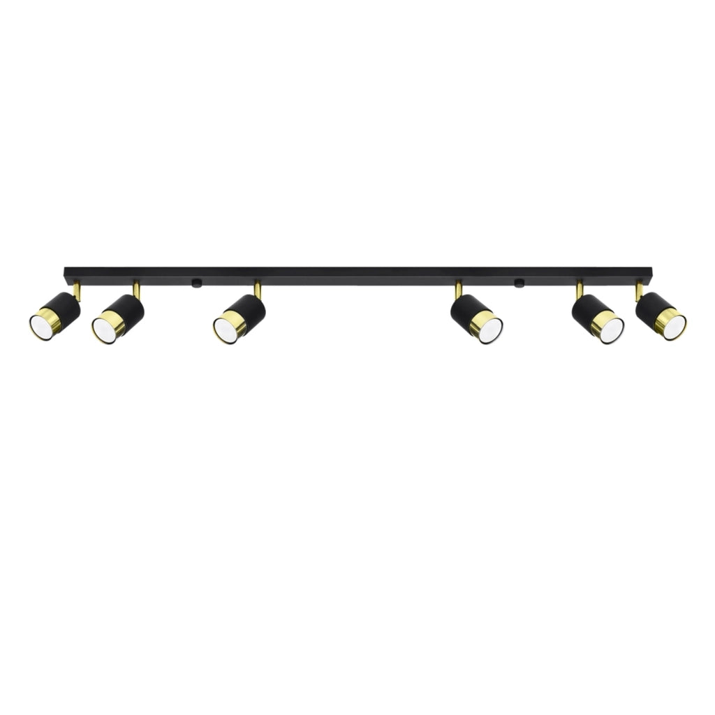 Spot soffitto lineare nero/oro 6xGU10 10W OSCURO Pure Lume