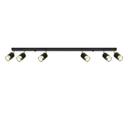 Spot soffitto lineare nero/oro 6xGU10 10W OSCURO Pure Lume