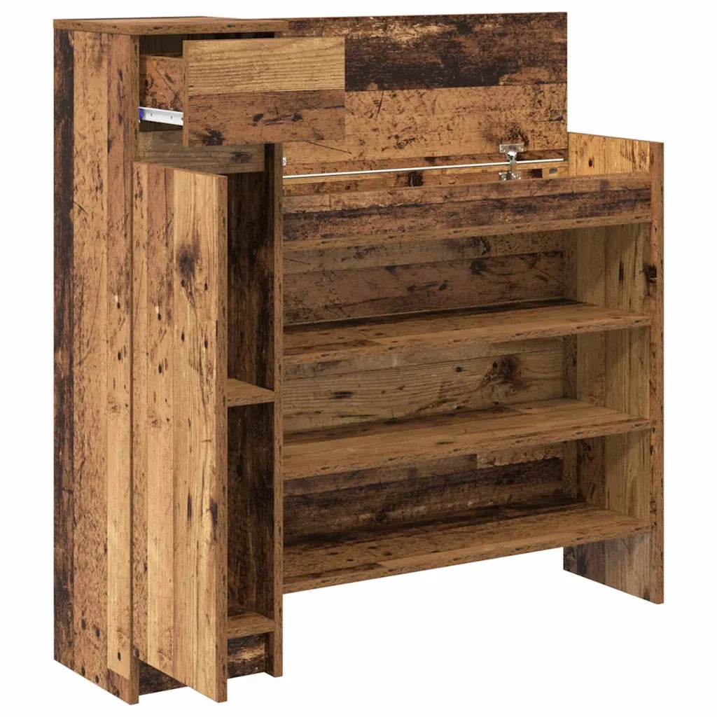 Mobile per scarpe con porta Legno vecchio 100,5 x 28 x 100 cm 871386
