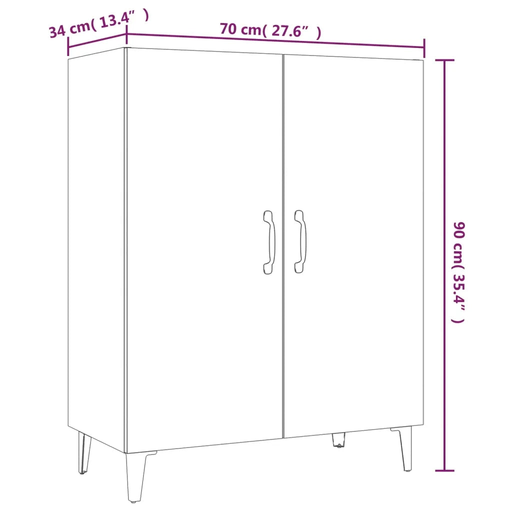 Credenza Bianca 70x34x90 cm in Legno Multistrato 812105