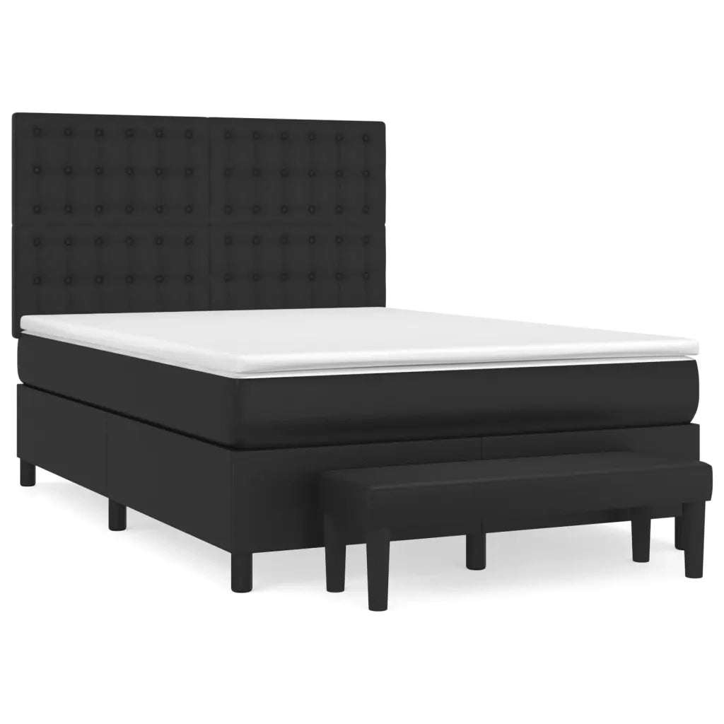 Giroletto a Molle con Materasso Nero 140x200 cm in Similpelle