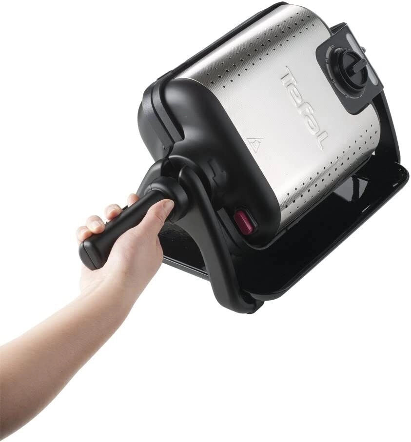 Tefal WM756D piastra per waffle 2 waffle 1200 W Nero, Acciaio inox